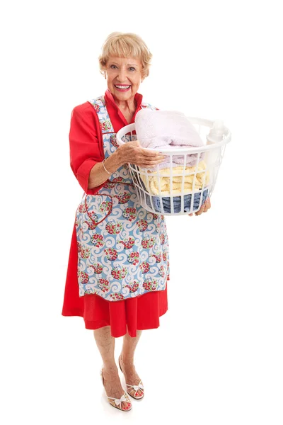 Retro senior dam - tvätt — Stockfoto