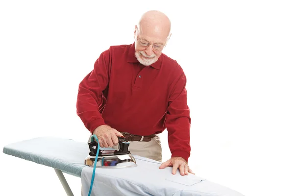 Senior Man Ironing — Stock Photo, Image
