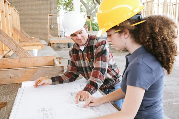 Vocational Training - Blueprints — Stock Photo, Image