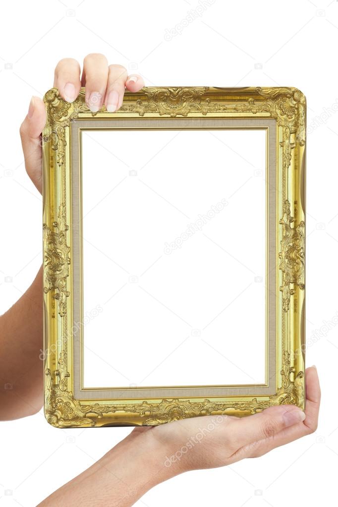 hand holding photo frame