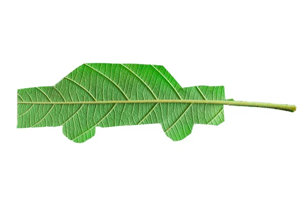 Coche verde cortado de hoja —  Fotos de Stock