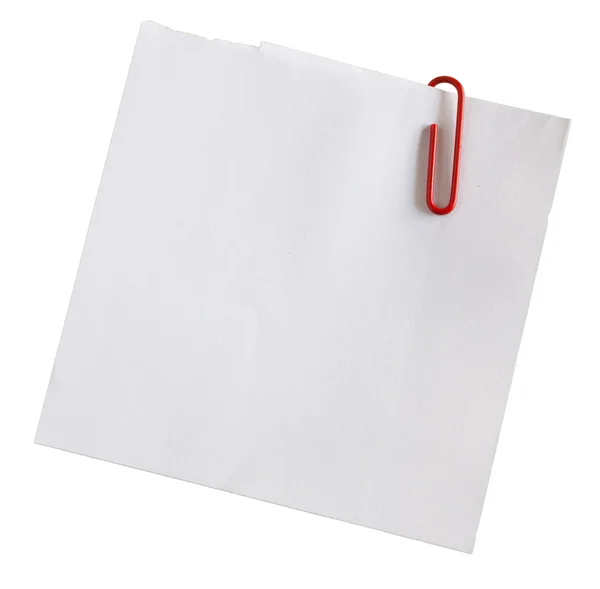 Paper and red clip — Stock Photo, Image