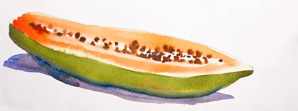 Papaya abstrakt akvarell — Stockfoto