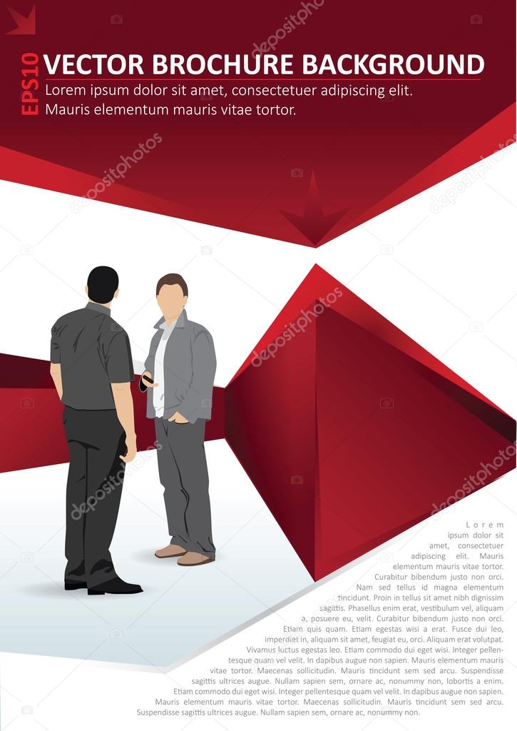 Red vector brochure background with