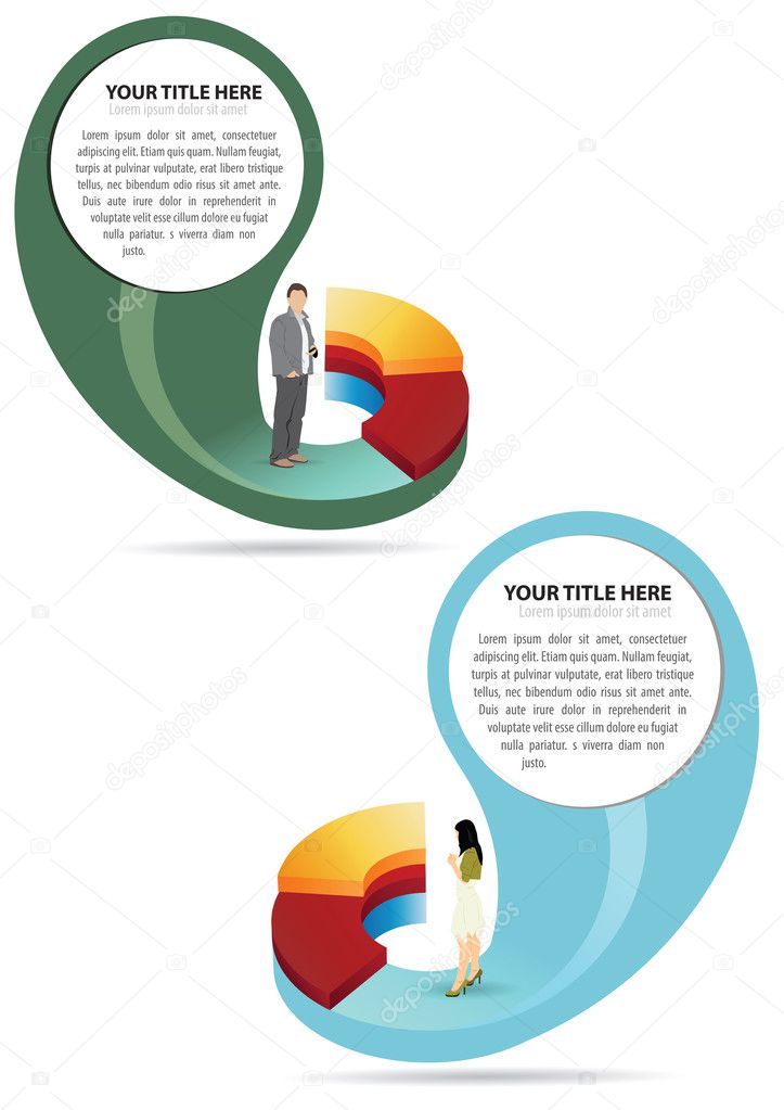 Abstract vector business graph with