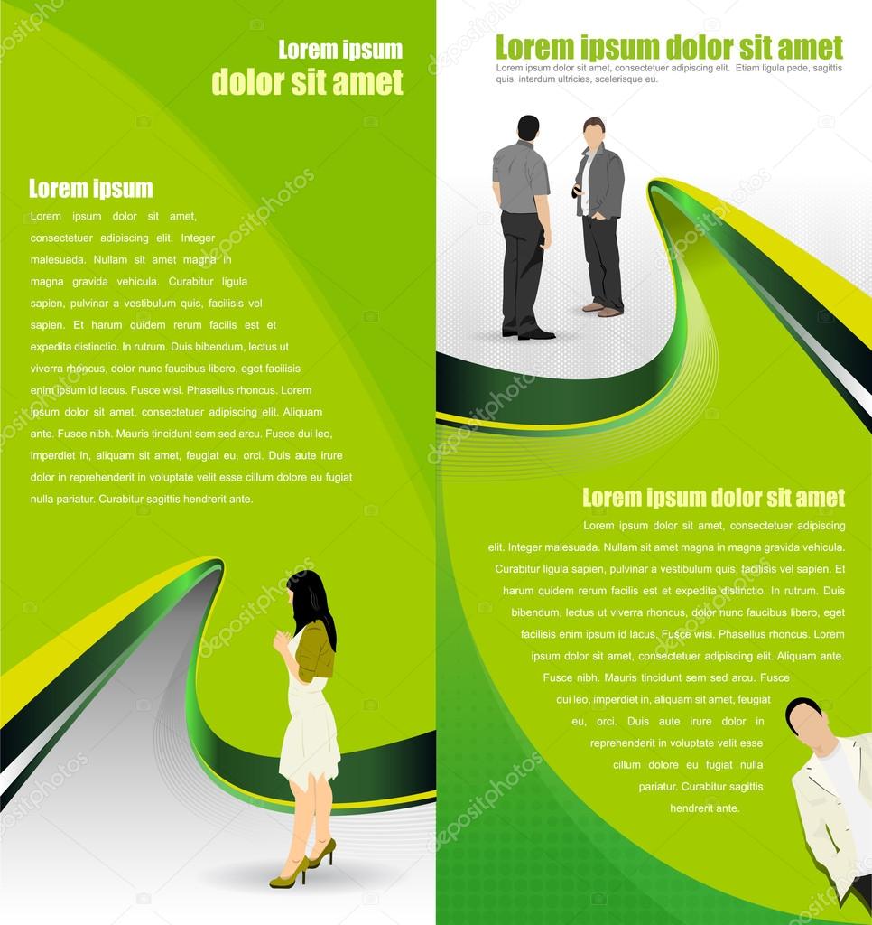Vector green abstract background for brochure