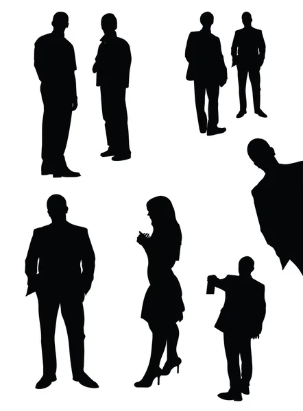 Vector set of manager silhouettes — Stock Vector