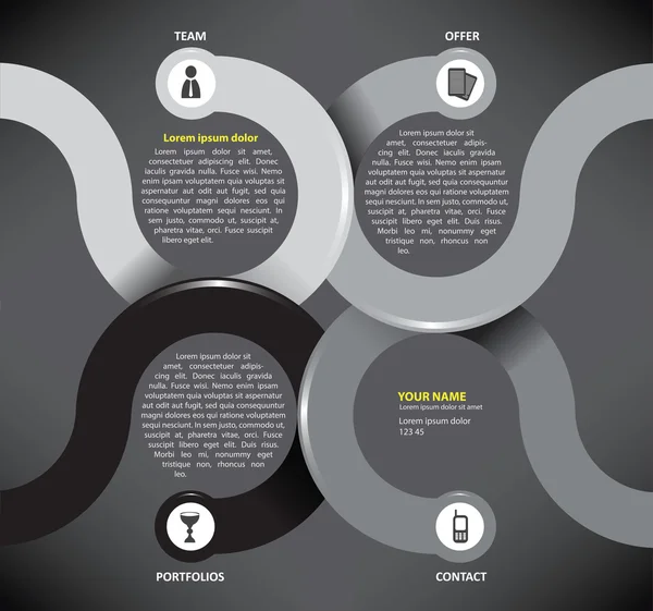 Fundo infográfico vetorial com círculos de papel — Vetor de Stock