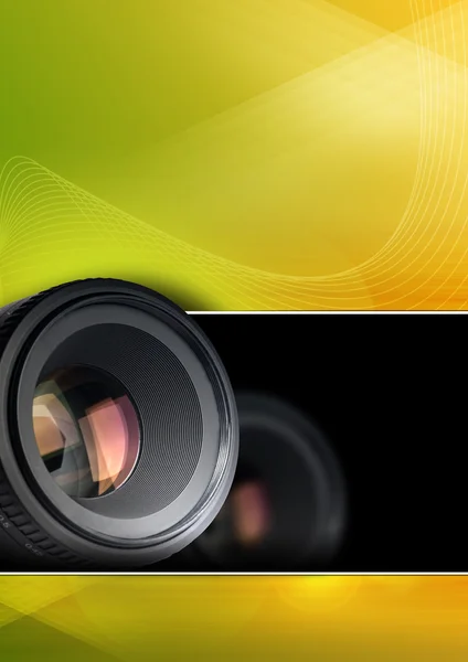 Photographic background with lens — Stock Photo, Image