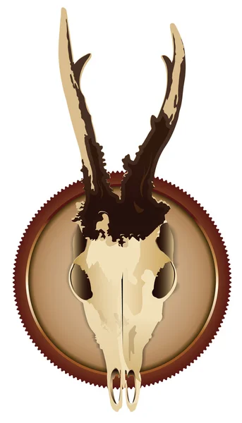 Vector deer skull on a wooden board — Stock Vector