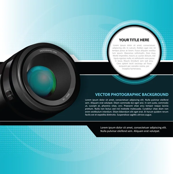 Vector fotografische achtergrond met lens — Stockvector