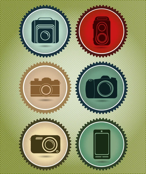 Abstract vector set of symbols with the evolution of the camera — Stock Vector