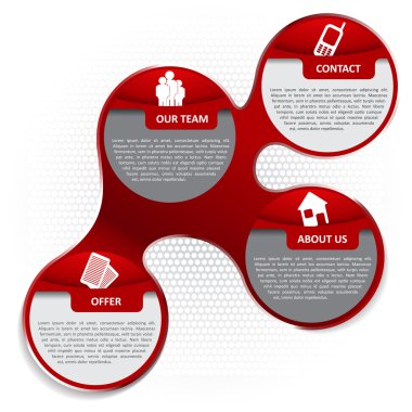 Kırmızı tasarlamak vektör Infographic arka planla compan için simgeler