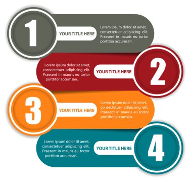 basit renkli arka plan ile dört adım