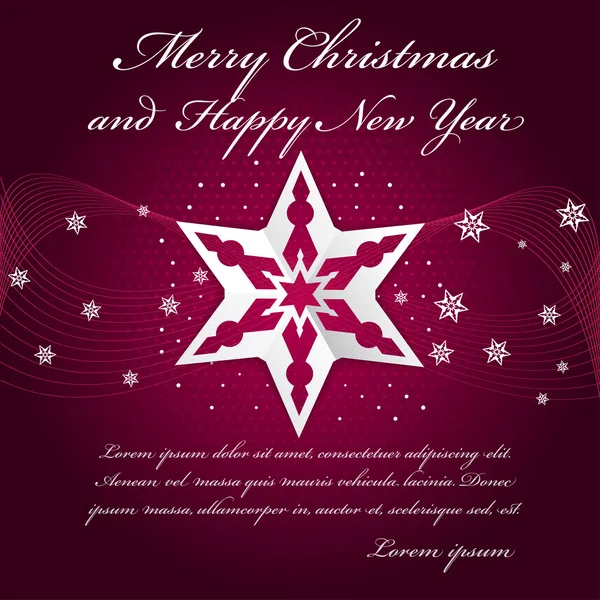 Vector abstracto púrpura fondo de Navidad con estrellas de origami — Archivo Imágenes Vectoriales