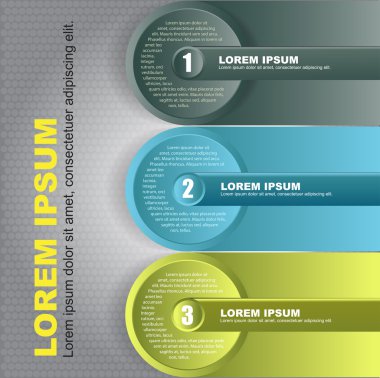 Üç adım ile tasarlamak vektör Infographic arka plan