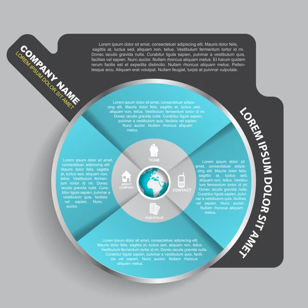 Disco infográfico vectorial abstracto para empresa — Archivo Imágenes Vectoriales