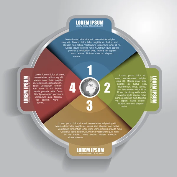 Dört adım ile vektör Infographic daire — Stok Vektör