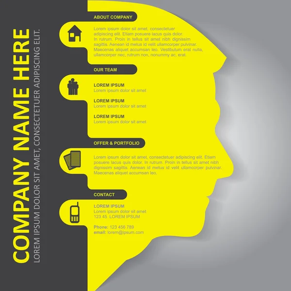 Fondo de infografía vectorial con silueta de cabeza — Archivo Imágenes Vectoriales