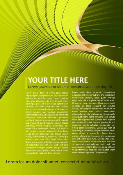 Groene vector brochure en poster achtergrond — Stockvector