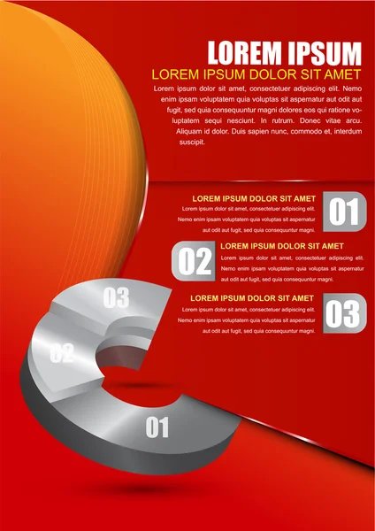 Fondo de negocio rojo con un gráfico circular — Archivo Imágenes Vectoriales