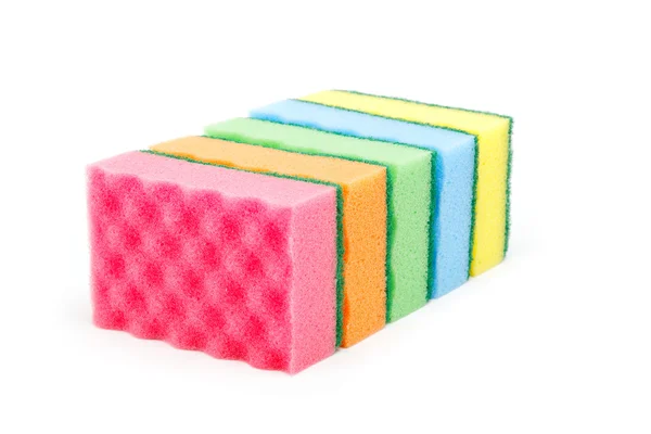 Cleaning sponges on a white background. — Stock Photo, Image