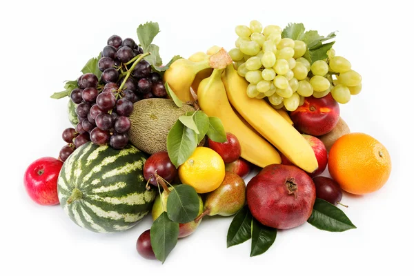 Fresh fruits isolated on a white background. Set of different fr — Stock Photo, Image