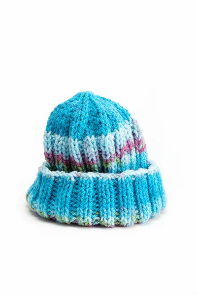 Cold winter clothing - hat or cap, isolated on white background. — Stock Photo, Image