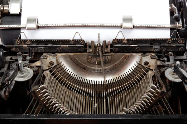 Old typewriter with a sheet of paper — Stock Photo, Image