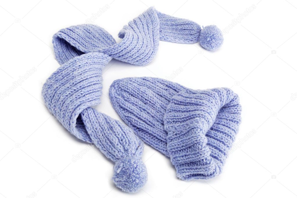 Cold winter clothing - hat or cap, scarf.