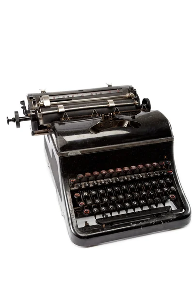 Old antique typewriter on a white background. — Stock Photo, Image