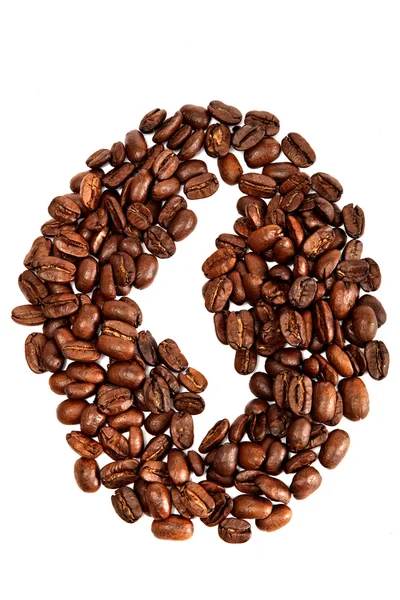 白を基調としたコーヒー豆. — ストック写真