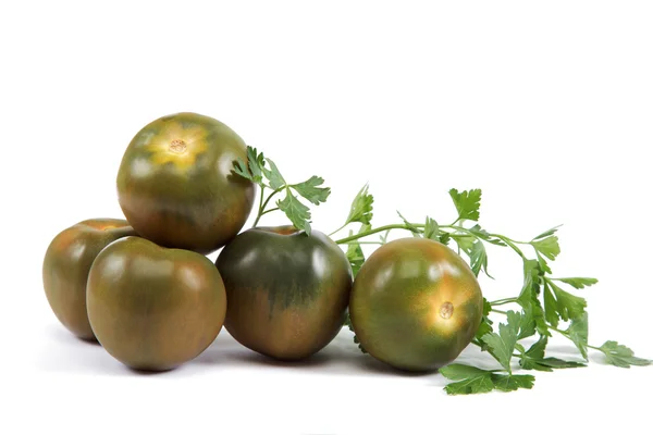 Tomates marrones aislados sobre fondo blanco . — Foto de Stock
