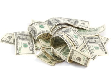 100 dolarlık bir U.S. beyaz arka plan üzerinde faturaları.