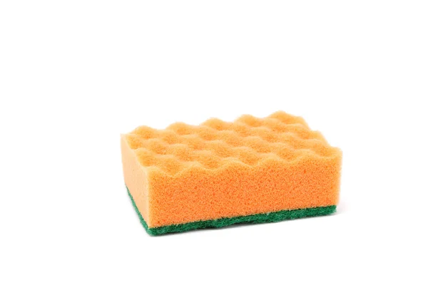 A kitchen sponge isolated against white background. — Stock Photo, Image