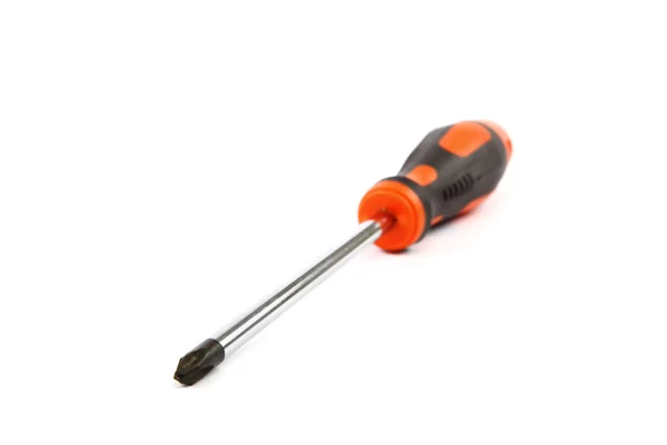 Modern screwdriver isolated on a white background. — Stock Photo, Image