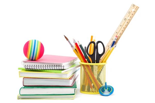 School and office supplies on white background. Back to school. — Stock Photo, Image