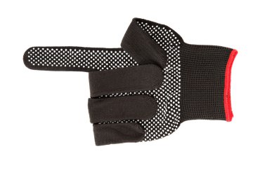 izole beyaz zemin üzerine siyah iş eldiveni.