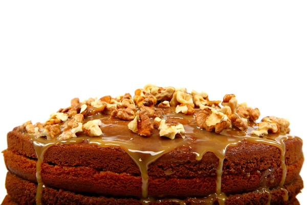 Chocolate cake with nuts. — Stock Photo, Image
