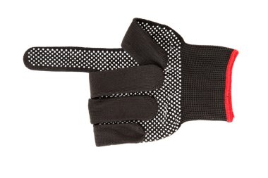 izole beyaz zemin üzerine siyah iş eldiveni.