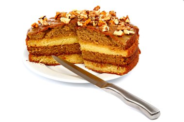 pasta tabağı bir bıçakla üzerine.