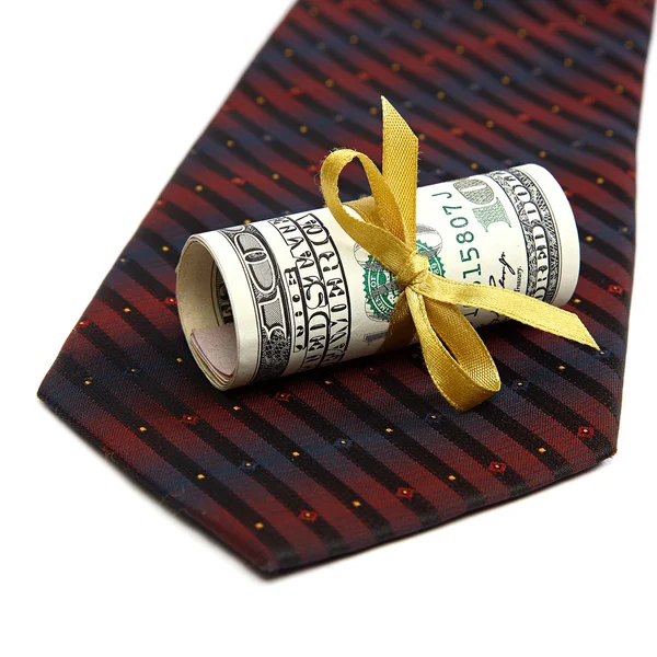 Rouleau de billets et cravate . — Photo