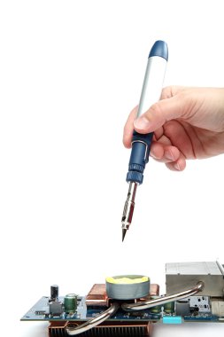 demir el lehimleme ve elektrik panosu.