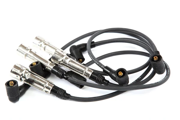 Plugs de faísca de cabo de alta tensão para carro . — Fotografia de Stock