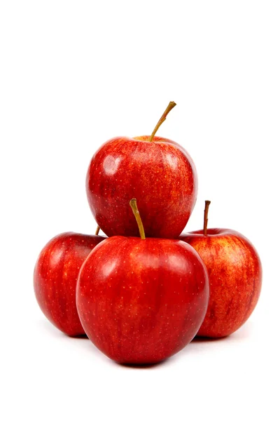 Manzanas rojas sobre un fondo blanco. — Foto de Stock