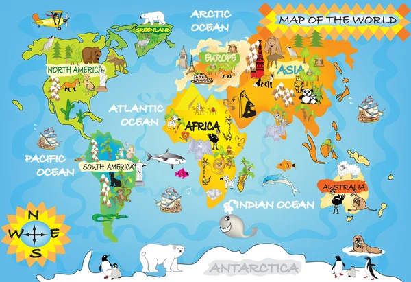 Kid's world map — Stock Photo, Image