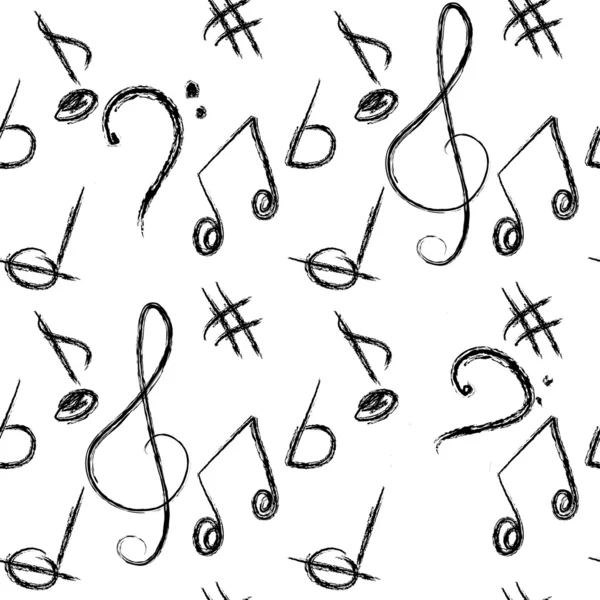 Padrão sem costura doodles musicais — Vetor de Stock