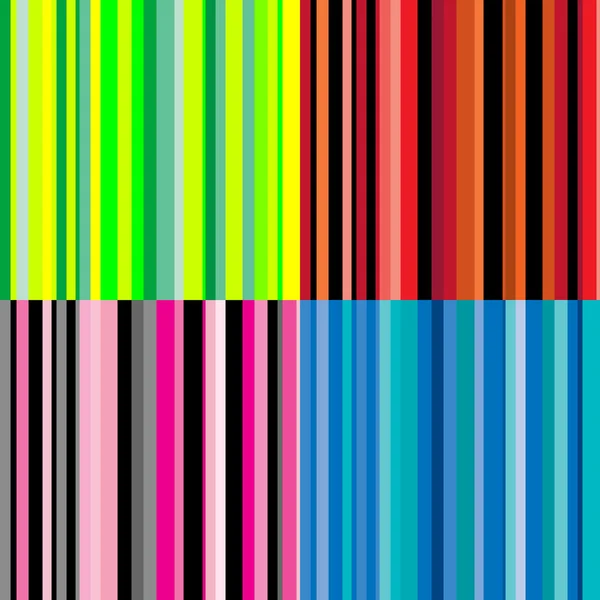 Set of bright stripes seamless patterns — Stock Vector