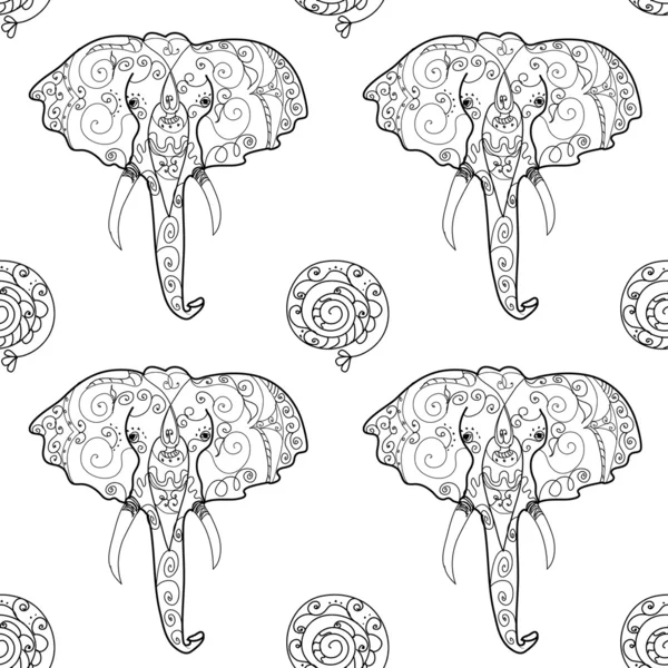 Modèle sans couture éléphant — Image vectorielle