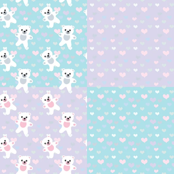 Set of seamless pastel patterns — Stock Vector